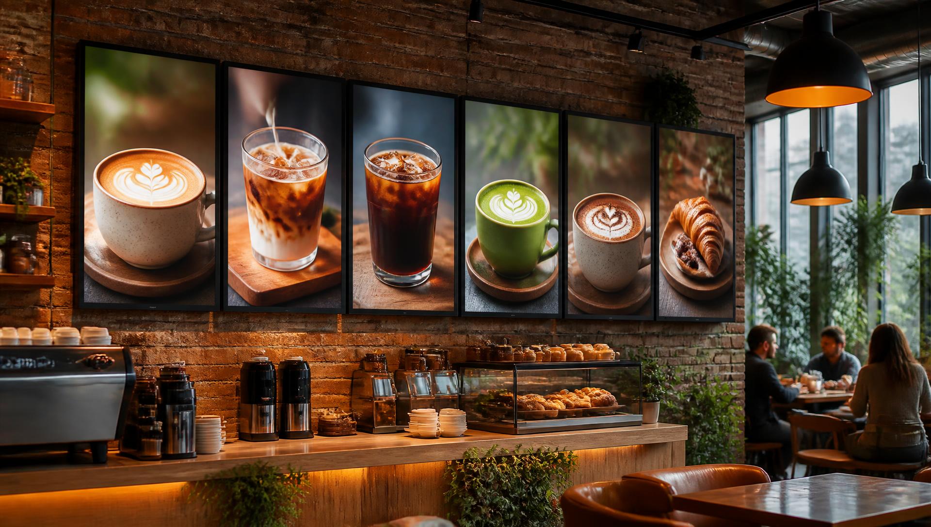 Kafe dijital menü ekranı